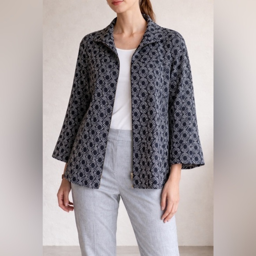 Lafayette 148 New York Jacquard Black White Blazer Size 6
